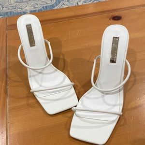 White Bellini Chantel strap heels.